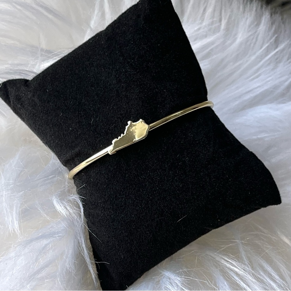 State of Kentucky | Open Cuff Gold Tone Bracelet